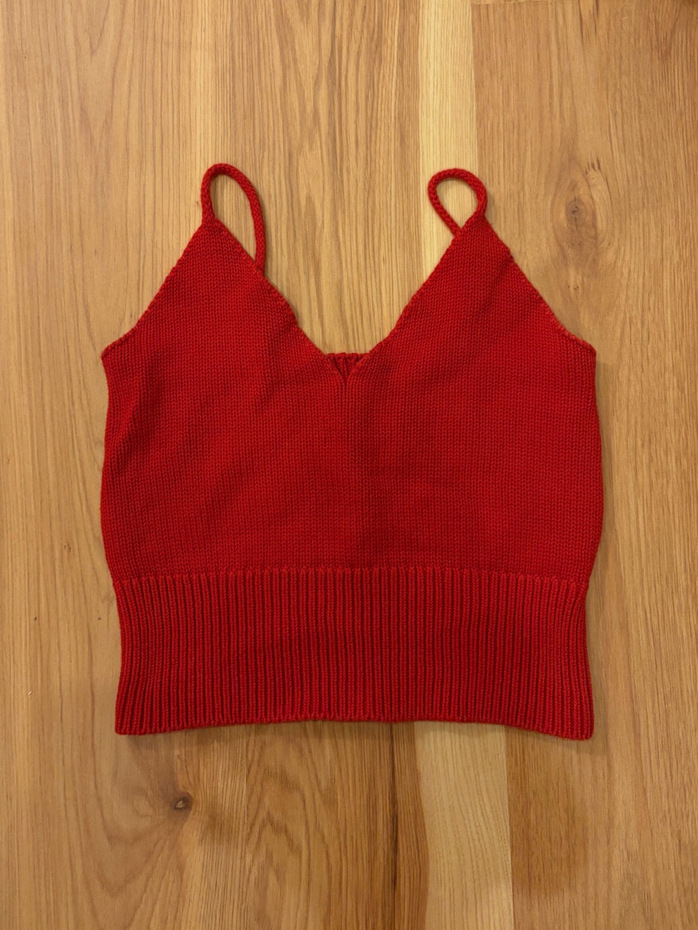 Brandy Melville Red Knit Crop Tank